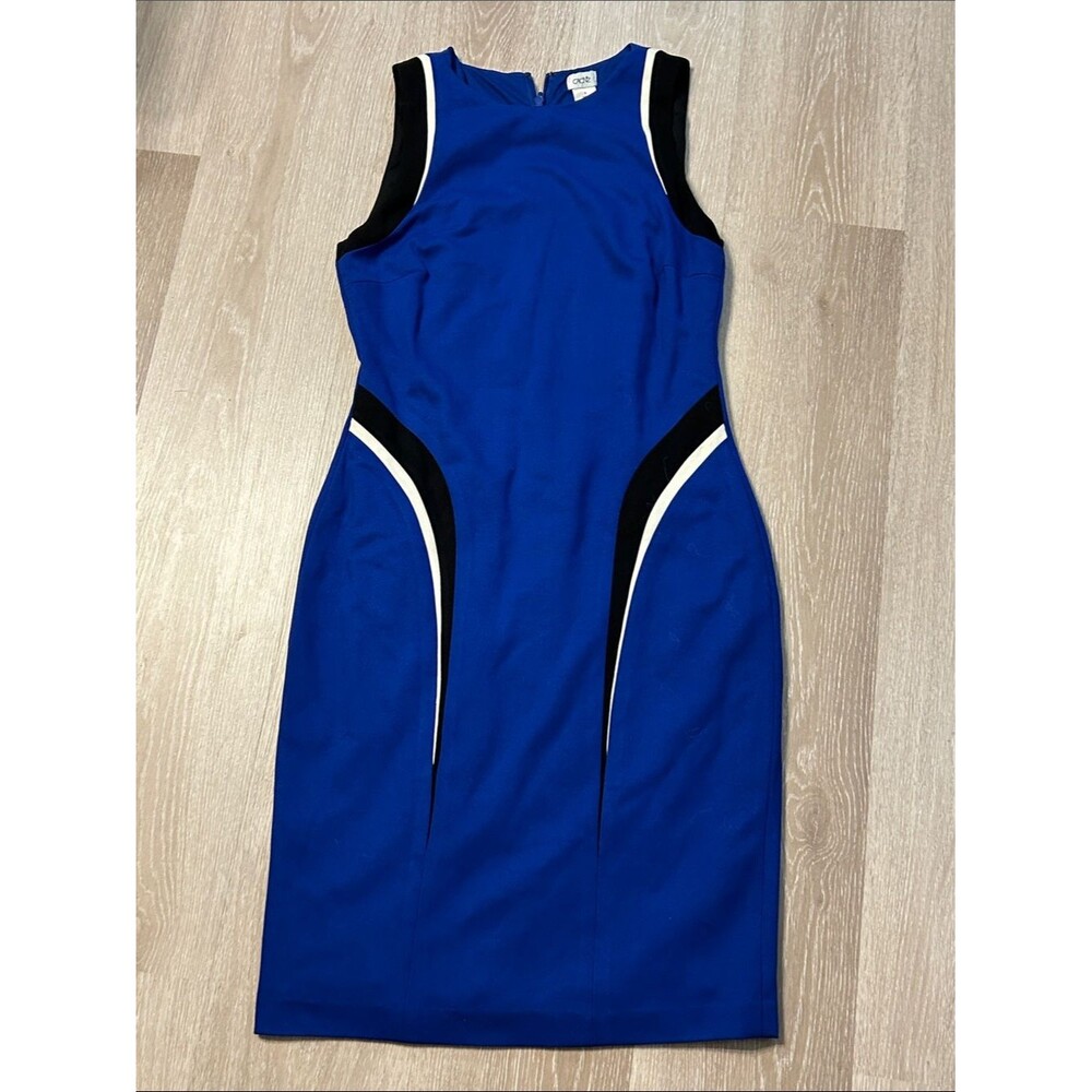 Cache Sleeveless Royal Blue Sheath Knee Length Dress Sz 8